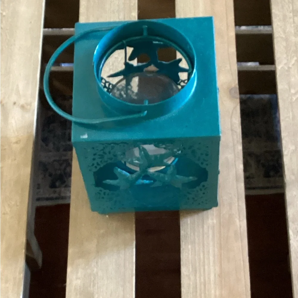 Pier 1 Teal Starfish Decorative Lantern Perfect for Beach House Decor